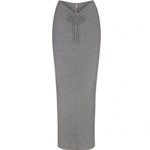 NWT SKIMS SOFT LOUNGE RUCHED MAXI SKIRT HEATHER GRAY XXL 2X